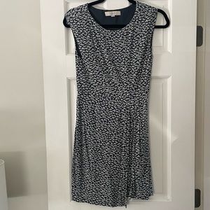 Ann Taylor Loft sleeveless, short dress. Size XS. Blue with white flowers